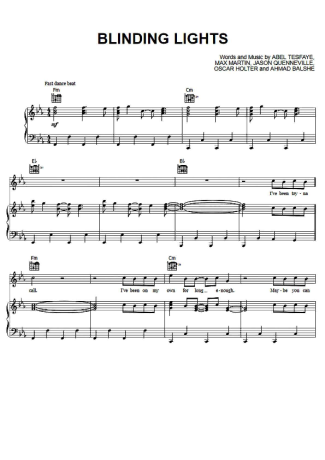 The Weeknd Blinding Lights score for Piano