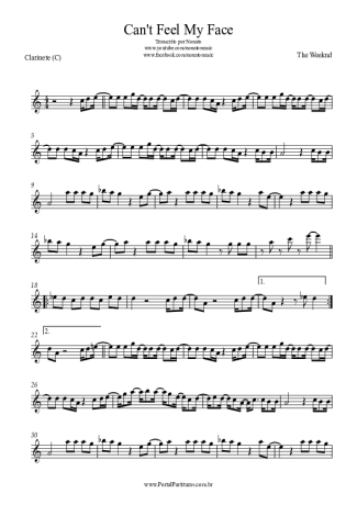 The Weeknd  score for Clarinet (C)