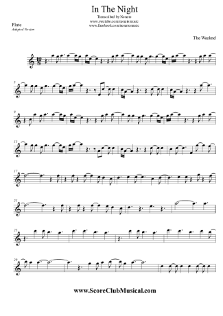 The Weeknd  score for Flute