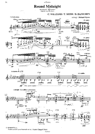 Thelonious Monk  score for Acoustic Guitar