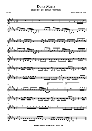 Thiago Brava Dona Maria score for Violin