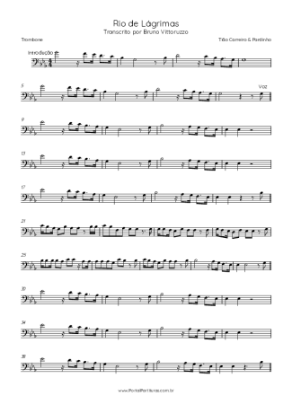 Tião Carreiro & Pardinho Rio De Lágrimas score for Trombone