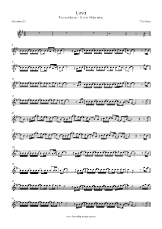 Tim Maia Leva score for Clarinet (C)