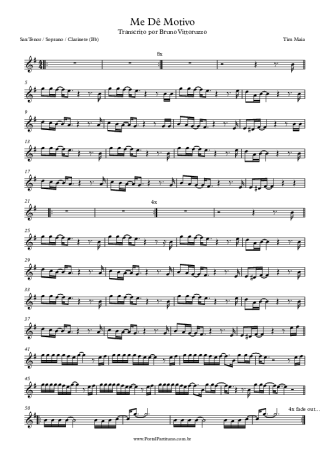 Tim Maia  score for Clarinet (Bb)