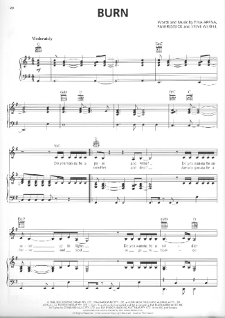 Tina Arena  score for Piano