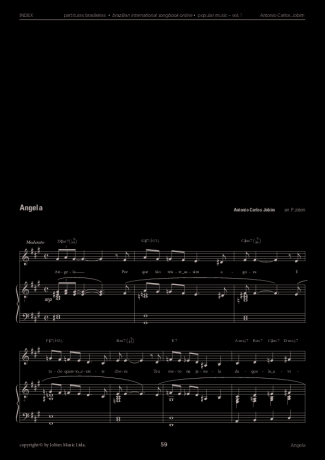 Tom Jobim Angela score for Piano