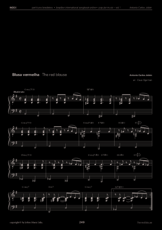 Tom Jobim Blusa Vermelha score for Piano