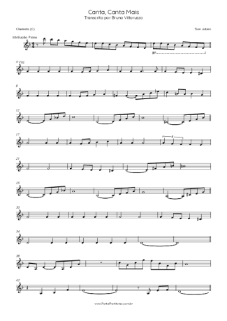 Tom Jobim  score for Clarinet (C)