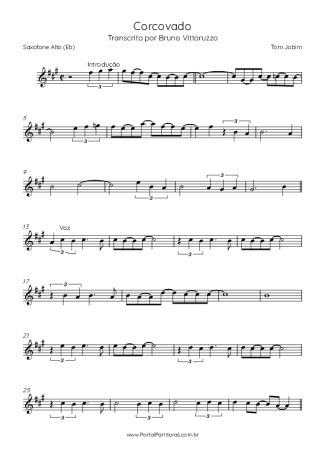 Tom Jobim Corcovado score for Alto Saxophone