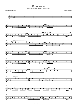 Tom Jobim Desafinado score for Alto Saxophone