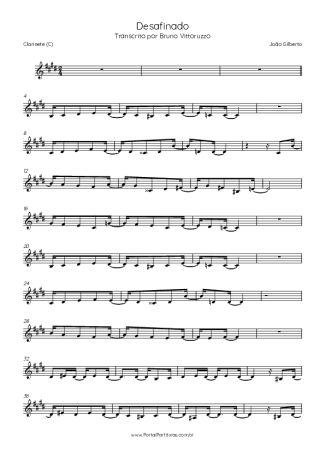 Tom Jobim  score for Clarinet (C)