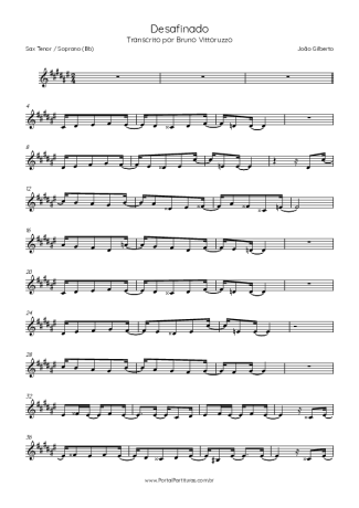 Tom Jobim  score for Tenor Saxophone Soprano (Bb)