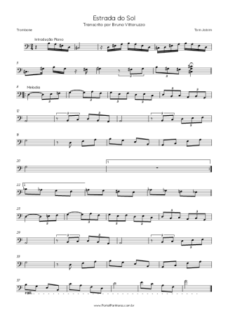 Tom Jobim Estrada Do Sol score for Trombone