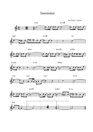 Tom Jobim  score for Clarinet (Bb)