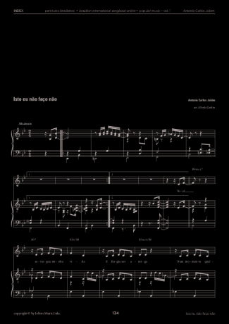 Tom Jobim Isto Eu Não Faço Não score for Piano