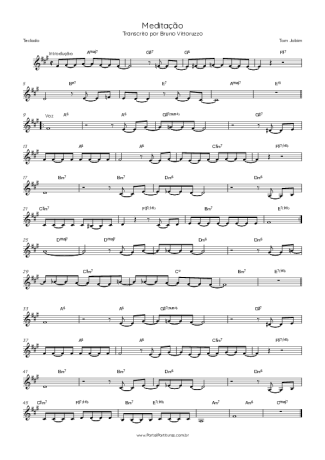 Tom Jobim Meditação score for Keyboard