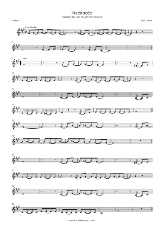 Tom Jobim Meditação score for Violin