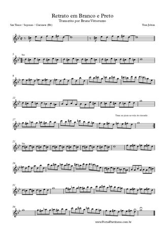 Tom Jobim  score for Clarinet (Bb)