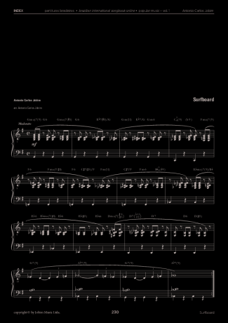 Tom Jobim Surfboard score for Piano