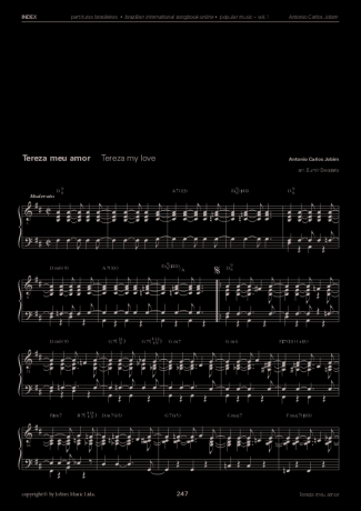 Tom Jobim Tereza Meu Amor score for Piano