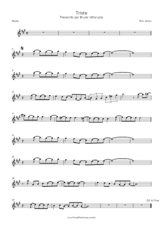 Tom Jobim Triste score for Flute