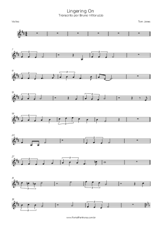 Tom Jones Lingering On score for Violin