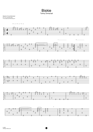 Tommy Emmanuel Biskie score for Acoustic Guitar