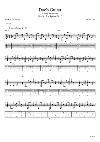 Tommy Emmanuel Docs Guitar score for Acoustic Guitar