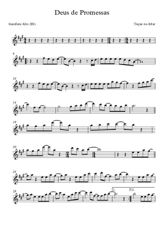 Toque no Altar  score for Alto Saxophone