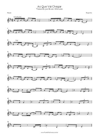 Toquinho Ao Que Vai Chegar score for Flute