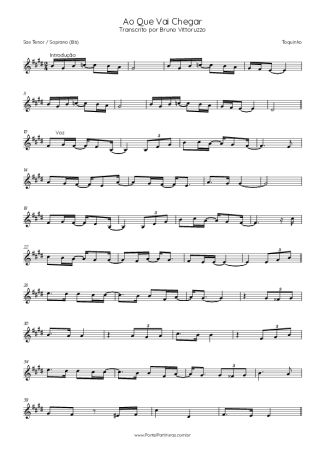 Toquinho  score for Tenor Saxophone Soprano (Bb)