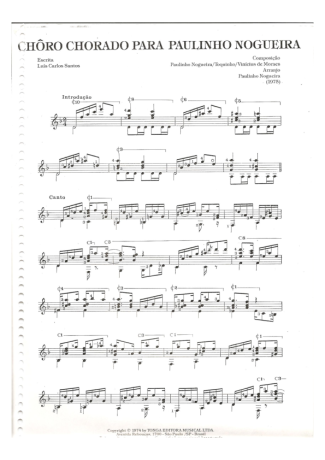 Toquinho  score for Acoustic Guitar