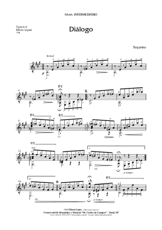 Toquinho Diálogo score for Acoustic Guitar