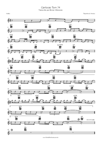 Toquinho e Vinícius de Moraes Carta Ao Tom 74 score for Acoustic Guitar