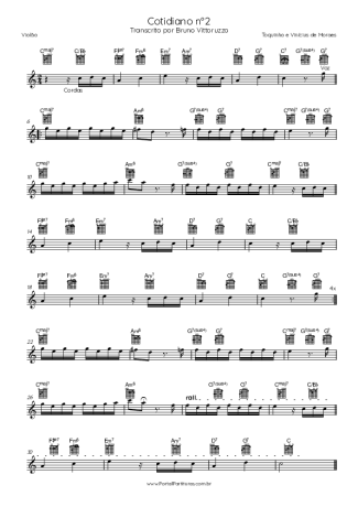 Toquinho e Vinícius de Moraes Cotidiano Nº2 score for Acoustic Guitar