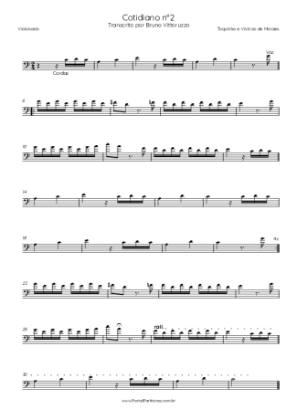 Toquinho e Vinícius de Moraes Cotidiano Nº2 score for Cello