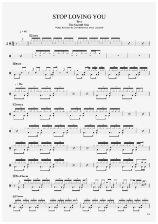 Toto Stop Loving You score for Drums