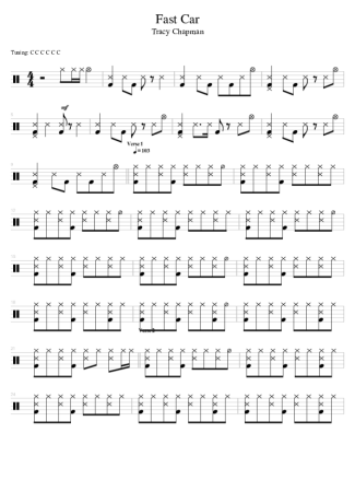 Tracy Chapman  score for Drums