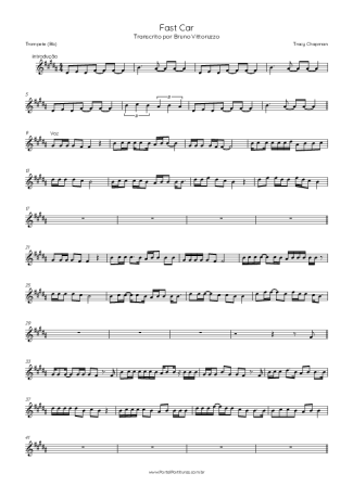 Tracy Chapman  score for Trumpet