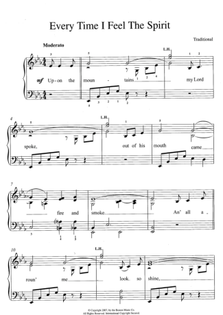 Traditional Gospel Music  score for Piano