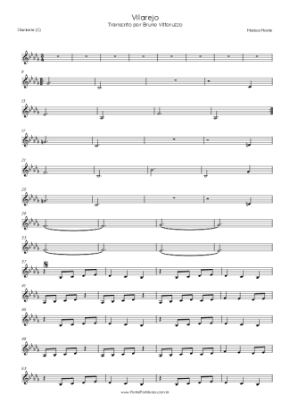 Tribalistas Vilarejo score for Clarinet (C)