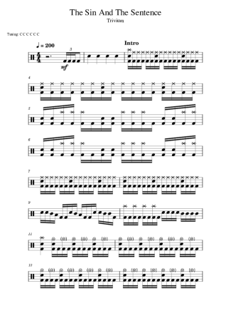 Trivium The Sin And The Sentence score for Drums