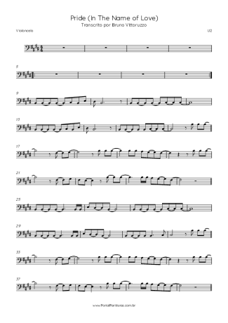 U2  score for Cello