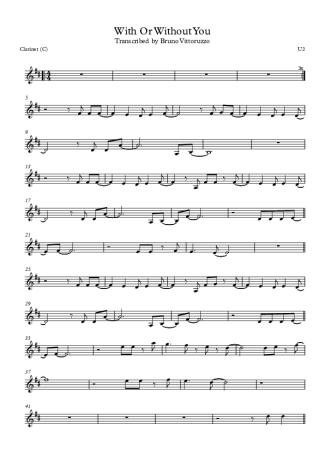 U2  score for Clarinet (C)