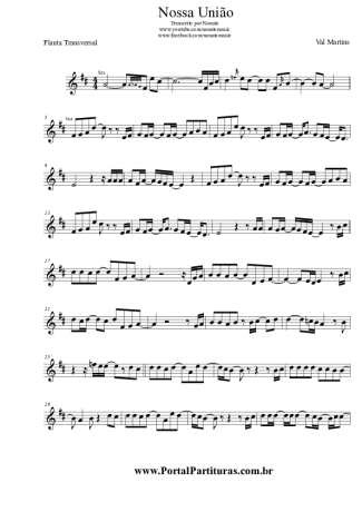 Val Martins Nossa União score for Flute