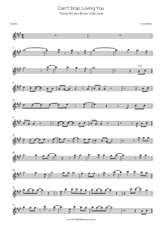 Van Halen Can´t Stop Loving You score for Flute