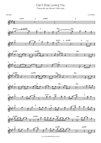 Van Halen Can´t Stop Loving You score for Keyboard