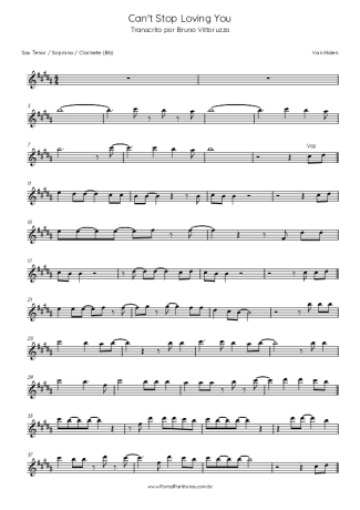 Van Halen Can´t Stop Loving You score for Tenor Saxophone Soprano (Bb)