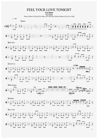 Van Halen Feel Your Love Tonight score for Drums