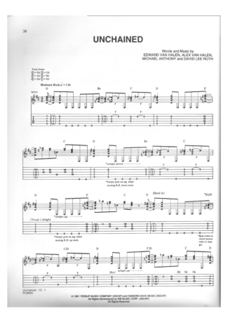 Van Halen Unchained score for Guitar